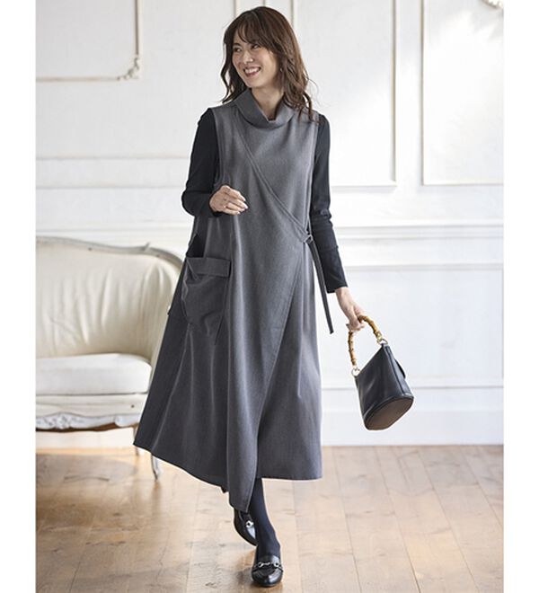 BELLUNA（ベルーナ）の「気分が上がる♪ハイネックデザインワンピース（その他ワンピース）」｜詳細画像