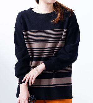 BELLUNA（ベルーナ）の「ランダムボーダーニットプルオーバー（ニット・セーター）」｜詳細画像