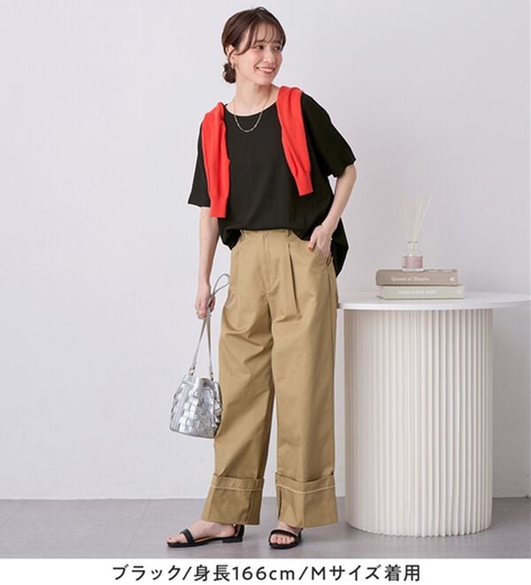 Viola e Viola（ヴィオラ エ ヴィオラ）の「ひんやり多機能ランダムテレコドルマントップス（カットソー）」｜詳細画像