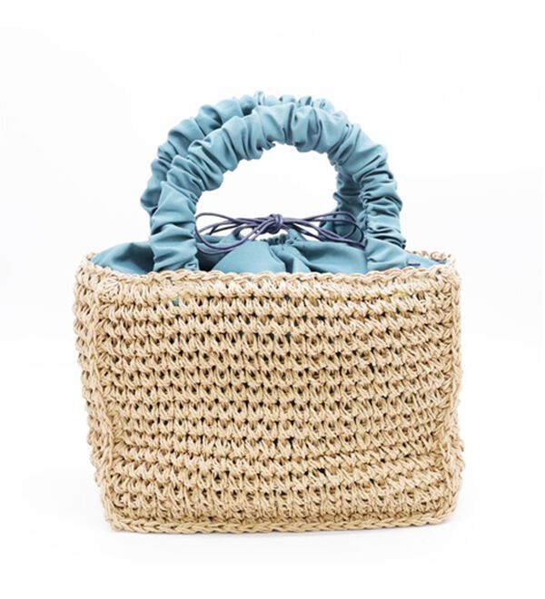 BELLUNA（ベルーナ）の「シャーリング持ち手雑材バッグ（ハンドバッグ）」｜詳細画像