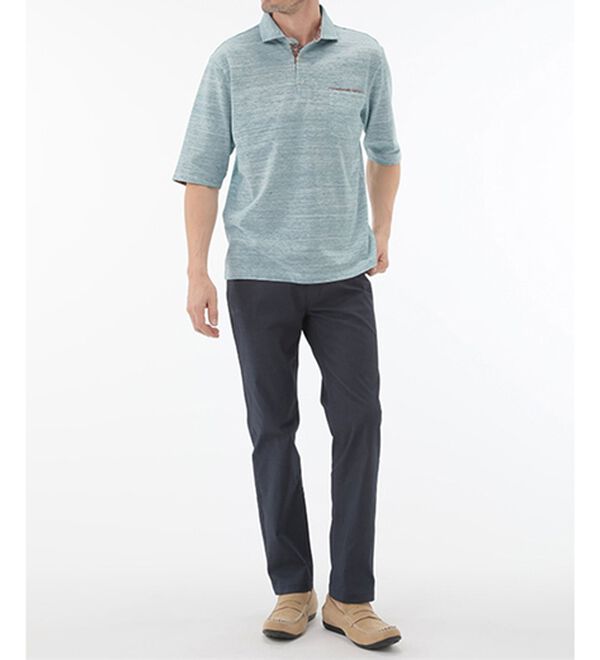 「＜コムルヴァン・オム＞大人のメランジ鹿の子ポロシャツ（メンズポロシャツ）」｜詳細画像