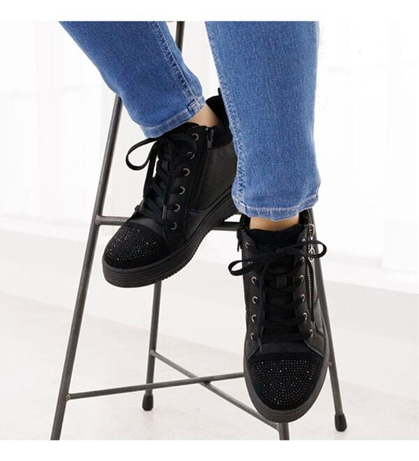 BELLUNA（ベルーナ）の「美脚魅せインヒールキラキラスニーカー（スニーカー）」｜詳細画像