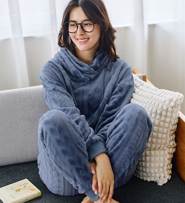 LAVIENNE（ラヴィエンヌ）の「寒がりさんのためのふわっもこケーブルフリースパジャマ（パジャマ・ルームウェア）」｜詳細画像