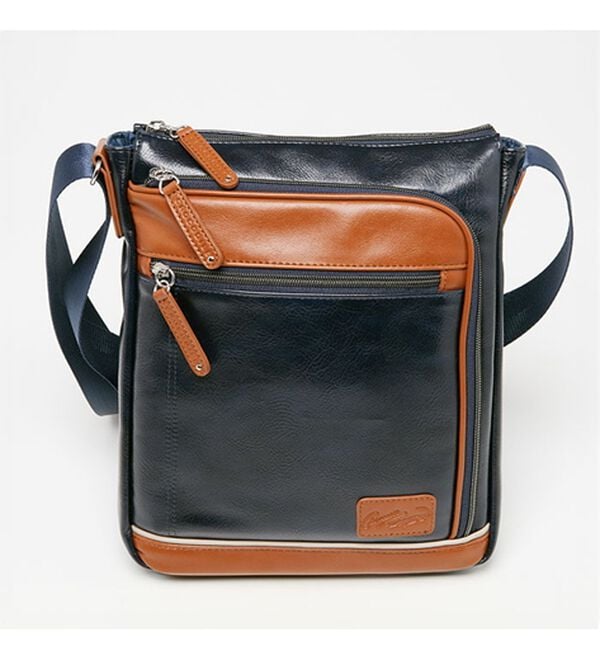 「＜クロコダイル＞トリプルファスナーショルダー（メンズショルダーバッグ）」｜詳細画像