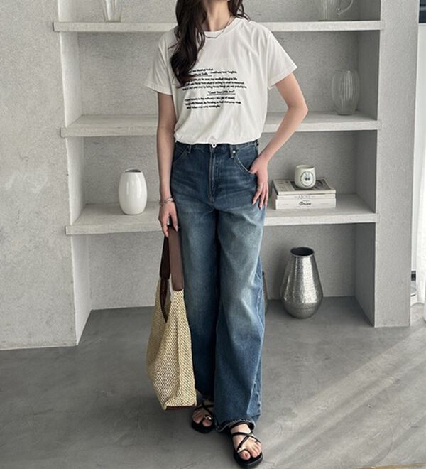 GeeRA（ジーラ）の「綿100％刺繍ロゴＴシャツ（Tシャツ）」｜詳細画像