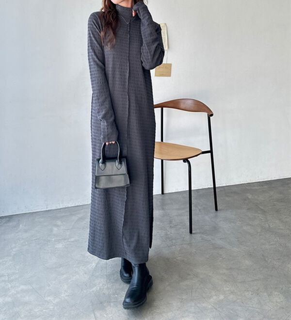 GeeRA（ジーラ）の「全骨格対応！選べるネックジャガードワンピ―ス（カットソーワンピース）」｜詳細画像