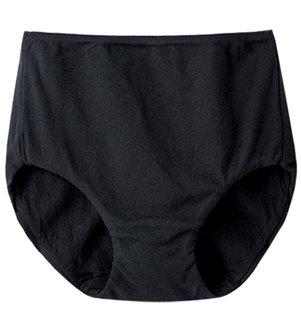 LAVIENNE（ラヴィエンヌ）の「綿１００％ガーゼ調二重仕立てショーツ（ショーツ）」｜ブラック