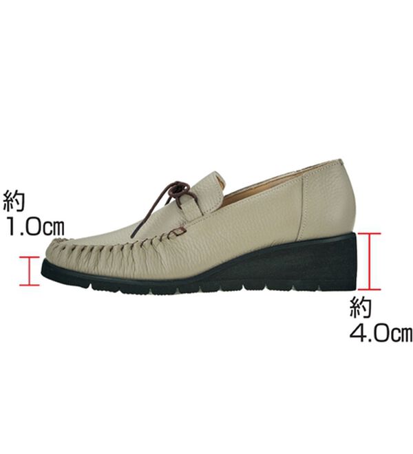 ルフラン（ルフラン）の「＜ラシーナコンフォート＞リボン付４Ｅ手縫いモカシン（フラットシューズ）」｜詳細画像