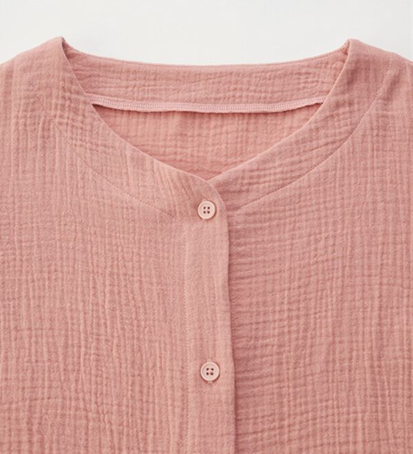 YU'NOW（ユナウ）の「【上下２点セット】Ｗガーゼ前開きパジャマ（パジャマ・ルームウェア）」｜詳細画像