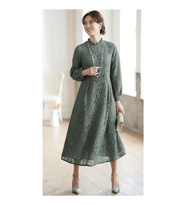 BELLUNA（ベルーナ）の「フリルデザイン総レースワンピース（その他ワンピース）」｜詳細画像