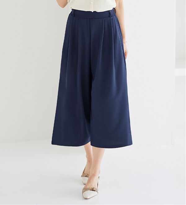 alotta（アロッタ）の「【４つの機能付】ひんやりドレープパンツ（ワイドパンツ・ガウチョ）」｜詳細画像