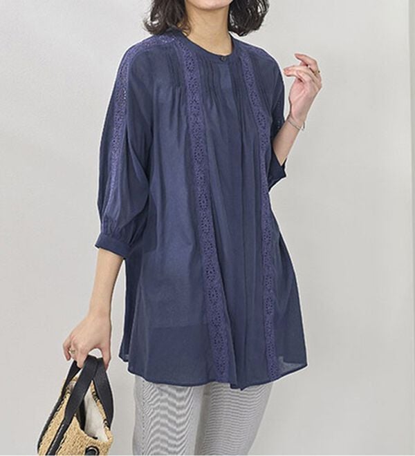 BELLUNA（ベルーナ）の「シアー素材マーガレットレース使いチュニック（チュニック）」｜詳細画像