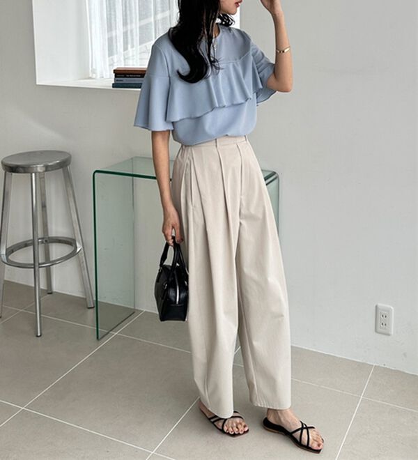 GeeRA（ジーラ）の「ラッフルフリルフレアースリーブＴブラウス（ブラウス）」｜詳細画像