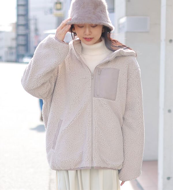 M～8L】中綿入りボアフードブルゾン - ベルーナ【公式】