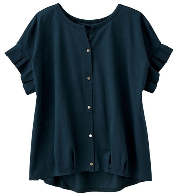 RANAN（ラナン）の「ひんやり！スキッパーカットソーブラウス（カットソー）」｜詳細画像