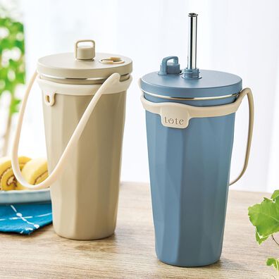 「トート　ストロー付２ｗａｙタンブラー４７０ｍｌ　２色組（その他キッチン用品）」