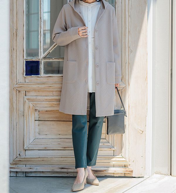 BELLUNA（ベルーナ）の「幾何柄ジャカード素材フードカーディガン（その他カーディガン）」｜詳細画像