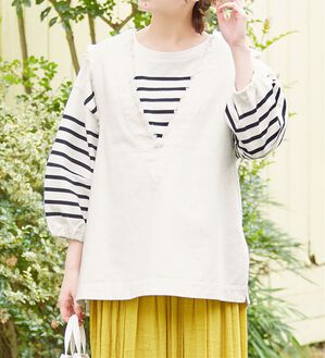 Viola e Viola（ヴィオラ エ ヴィオラ）の「綿１００％フリンジ使いベスト（ベスト）」｜詳細画像