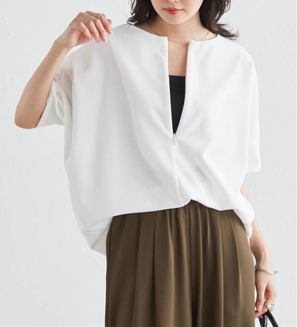 RANAN（ラナン）の「ハーフジップコクーンプルオーバー（チュニック）」｜詳細画像