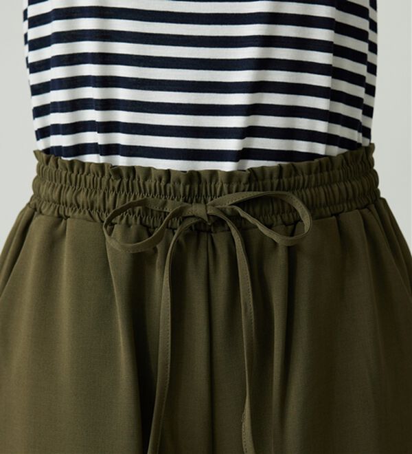 BELLUNA（ベルーナ）の「【接触冷感/UVカット/吸水速乾/イージーケア】カナパストレッチ素材ワイドパンツ（ワイドパンツ・ガウチョ）」｜詳細画像