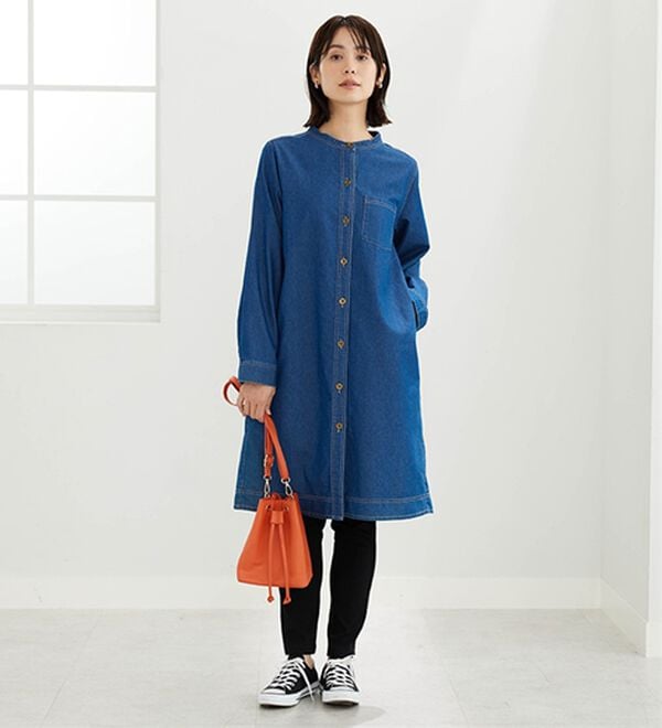 BELLUNA（ベルーナ）の「デニム素材ボタン使いジャケットワンピース（その他ワンピース）」｜詳細画像