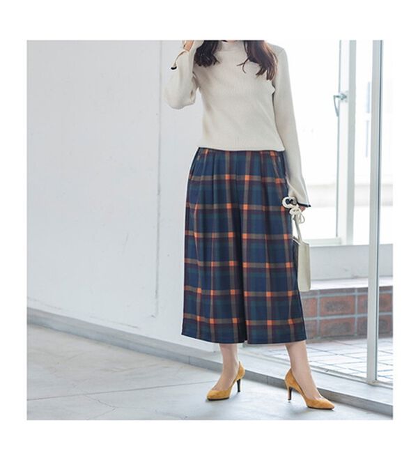 RANAN（ラナン）の「裏起毛ガウチョパンツ　クロップド（フルレングスパンツ）」｜詳細画像