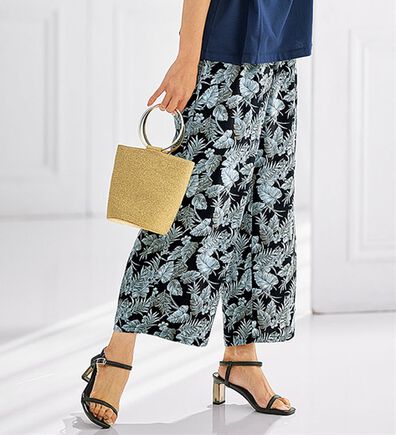 BELLUNA（ベルーナ）の「ヒンヤリ冷感！プリントワイドパンツ（ワイドパンツ・ガウチョ）」