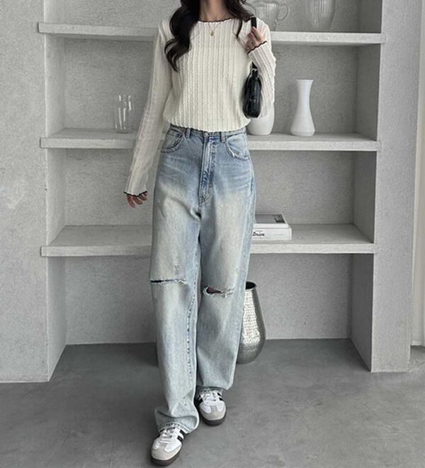 GeeRA（ジーラ）の「表面感配色メローカットソー（カットソー）」｜詳細画像