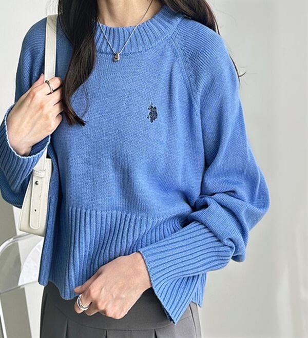 GeeRA（ジーラ）の「【ＵＳ．ＰＯＬＯ　ＡＳＳＮ】ショート丈ニット（ニット・セーター）」｜詳細画像