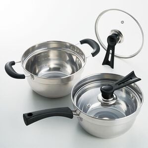 「ＩＨ対応ふきこぼれにくい両手鍋・片手鍋１８ｃｍ（調理器具）」｜1