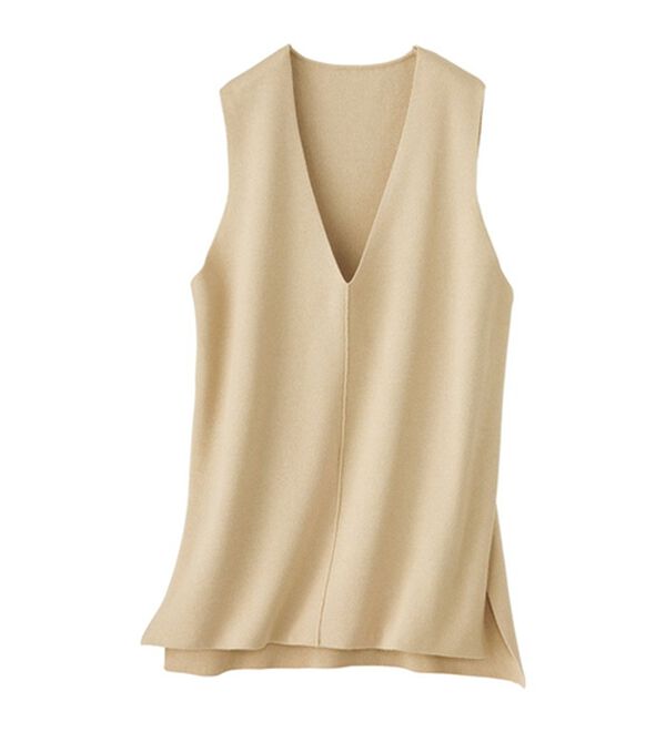 BELLUNA（ベルーナ）の「エコ素材シンプルロングニットベスト（ベスト）」｜詳細画像