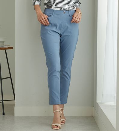 BELLUNA（ベルーナ）の「【選べる2丈】グレープフルーツオイル加工スリムパンツ（フルレングスパンツ）」