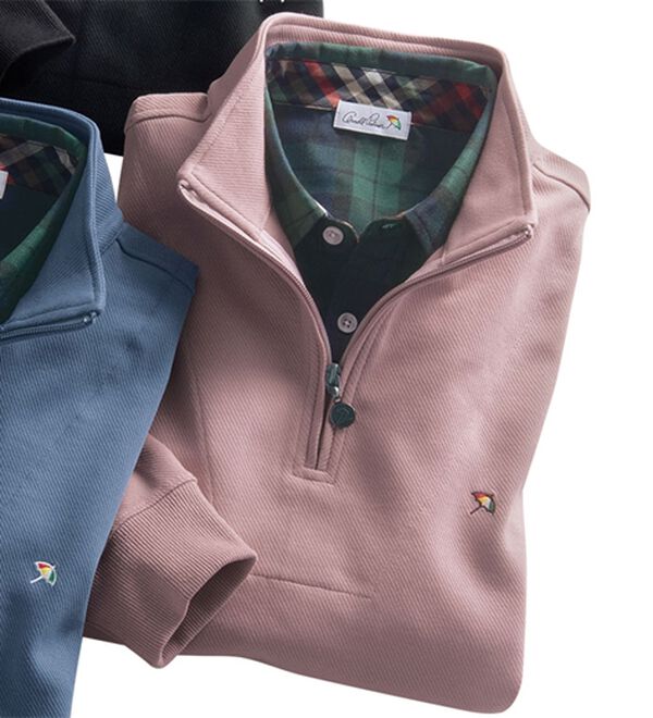 「＜アーノルド　パーマー＞シャツレイヤードカルゼトレーナー（メンズトレーナー）」｜グレイッシュピンク