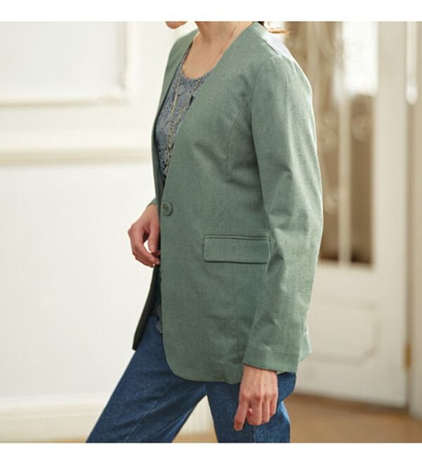 BELLUNA（ベルーナ）の「カジュアルコーデにきちんと感を！ノーカラージャケット（ノーカラージャケット）」｜詳細画像