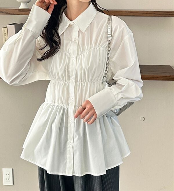 GeeRA（ジーラ）の「シャーリングビスチェデザインシャツ（シャツ）」｜詳細画像