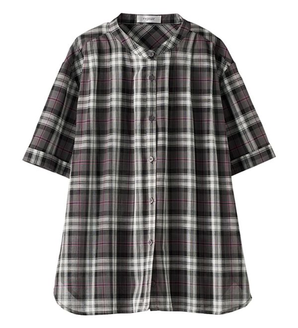 BELLUNA（ベルーナ）の「綿１００％バンドカラーシャツブラウス（ブラウス）」｜詳細画像