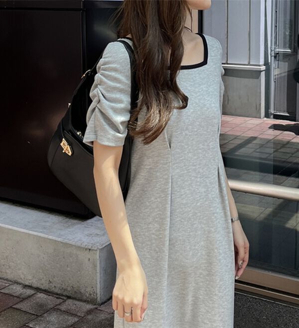 GeeRA（ジーラ）の「バックオープン配色リブワンピース（その他ワンピース）」｜詳細画像