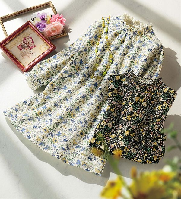 ルフラン（ルフラン）の「日本製シャーリング使いが上品なニットちりめんブラウス＜初美～はつみ～＞（ブラウス）」｜詳細画像