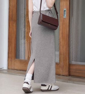 CHAN ME（チャンミ）の「リブロングタイトスカート（ロングスカート）」｜詳細画像