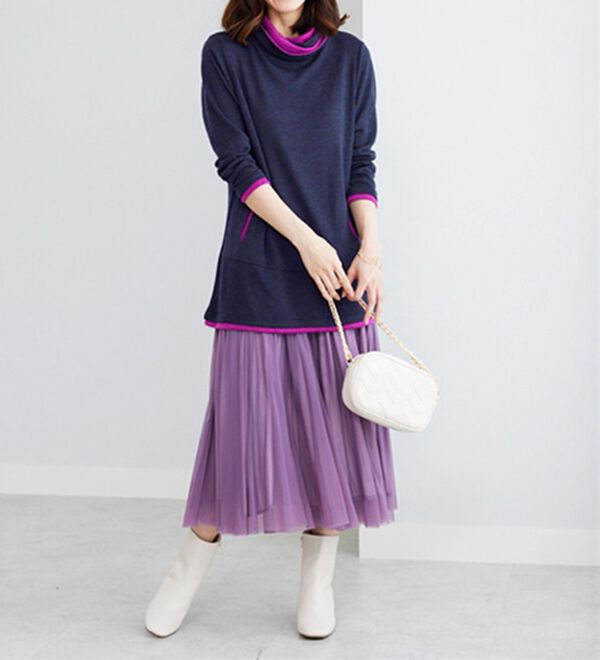 BELLUNA（ベルーナ）の「衿デザイン配色チュニック（チュニック）」｜詳細画像