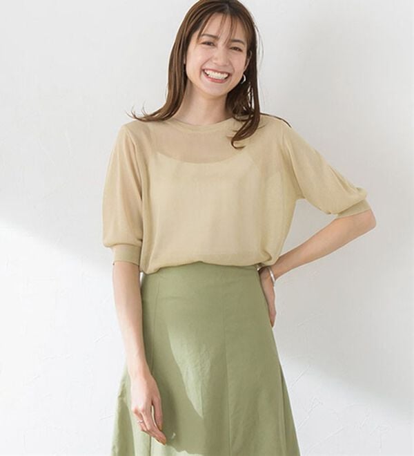 Pierrot（ピエロ）の「シアーラメニット（ニット・セーター）」｜詳細画像