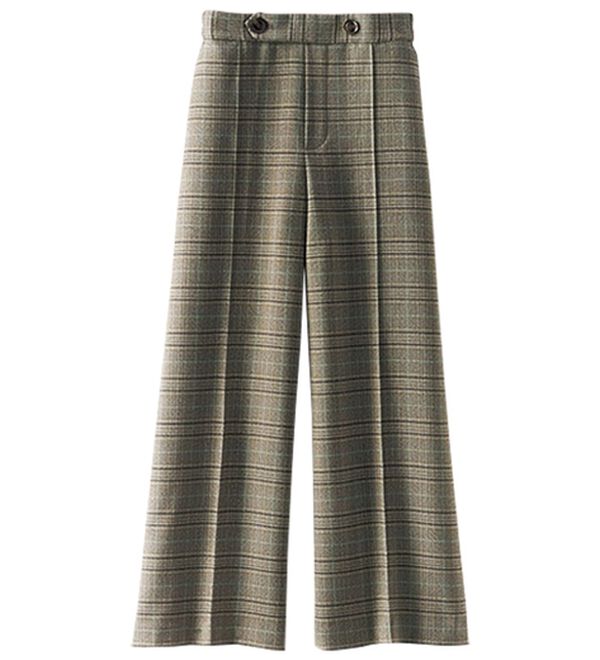 BELLUNA（ベルーナ）の「ウーリッシュ素材ウエスト釦ワイドパンツ（ワイドパンツ・ガウチョ）」｜詳細画像