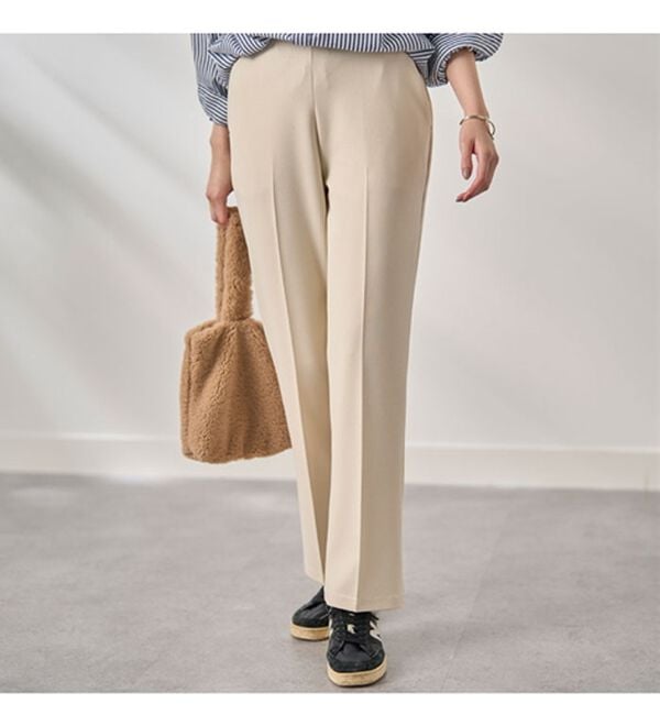 BELLUNA（ベルーナ）の「ジョーゼット素材フレアーパンツ（フルレングスパンツ）」｜詳細画像