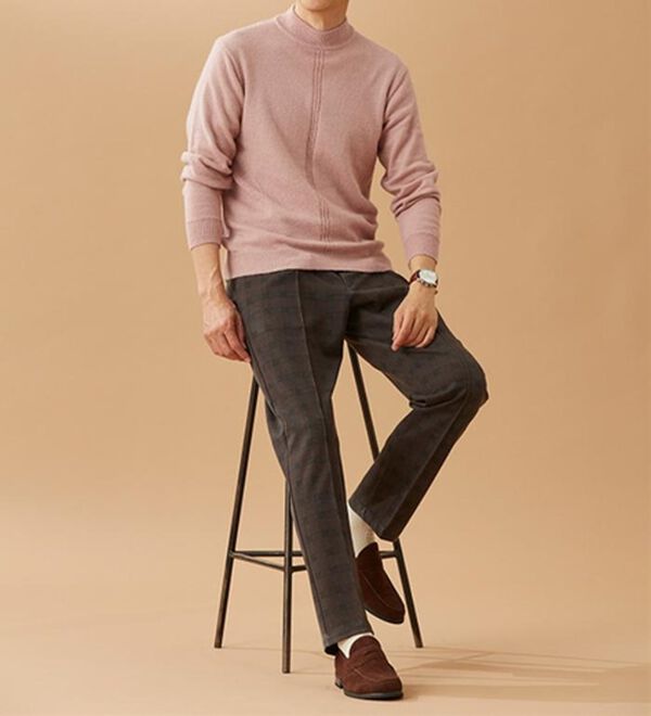 「アルパカ入りスマートセーター（メンズニット・セーター）」｜詳細画像