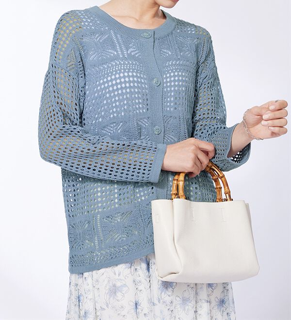 BELLUNA（ベルーナ）の「透かし編ニットカーディガン（ニットカーディガン）」｜詳細画像