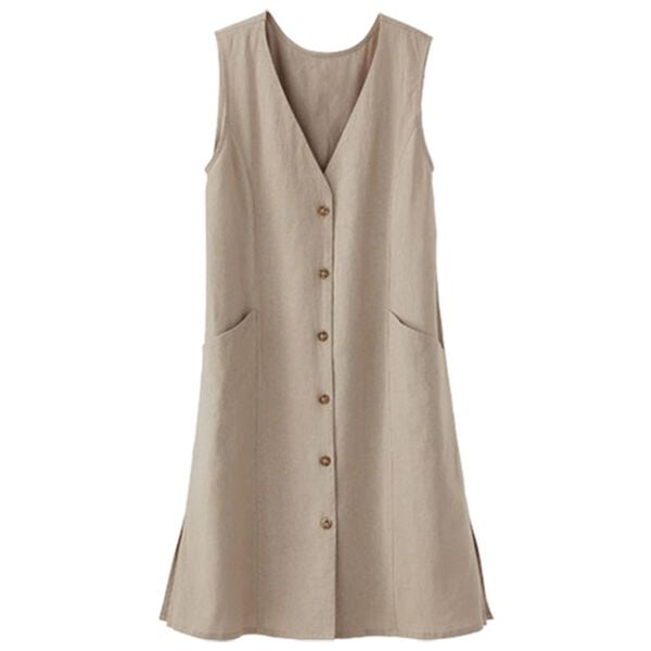 BELLUNA（ベルーナ）の「すっぽりカバー涼やかリネン混チュニックベスト（ジャンパースカート）」｜詳細画像