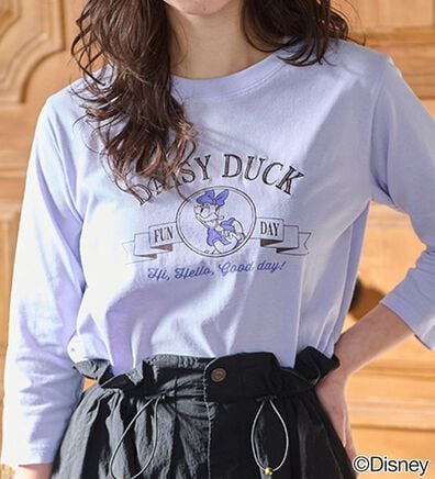 BELLUNA（ベルーナ）の「＜Ｄｉｓｎｅｙ＞【デイジー】プリント7分袖Tシャツ（Tシャツ）」