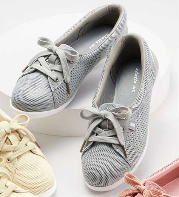 ルフラン（ルフラン）の「やわらかニットのバレエスニーカー（フラットシューズ）」｜ライトグレー
