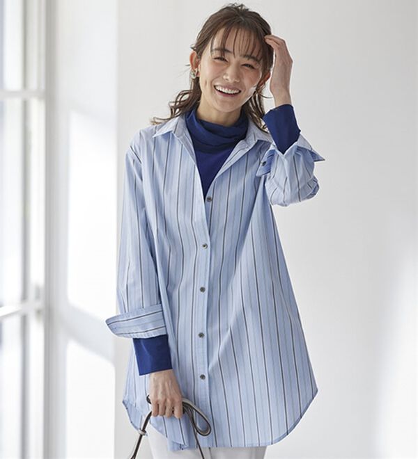 BELLUNA（ベルーナ）の「チュールデザイン首元ゆったりインナー（カットソー）」｜詳細画像