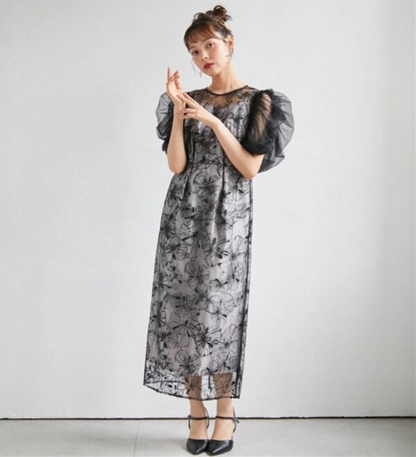 RANAN（ラナン）の「3way袖取り外し可能フェザーレースドレス（その他ワンピース）」｜詳細画像